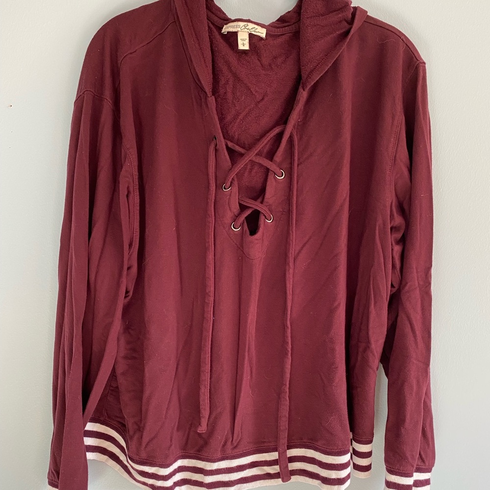 Maroon Jersey Hooded Sweatshirt